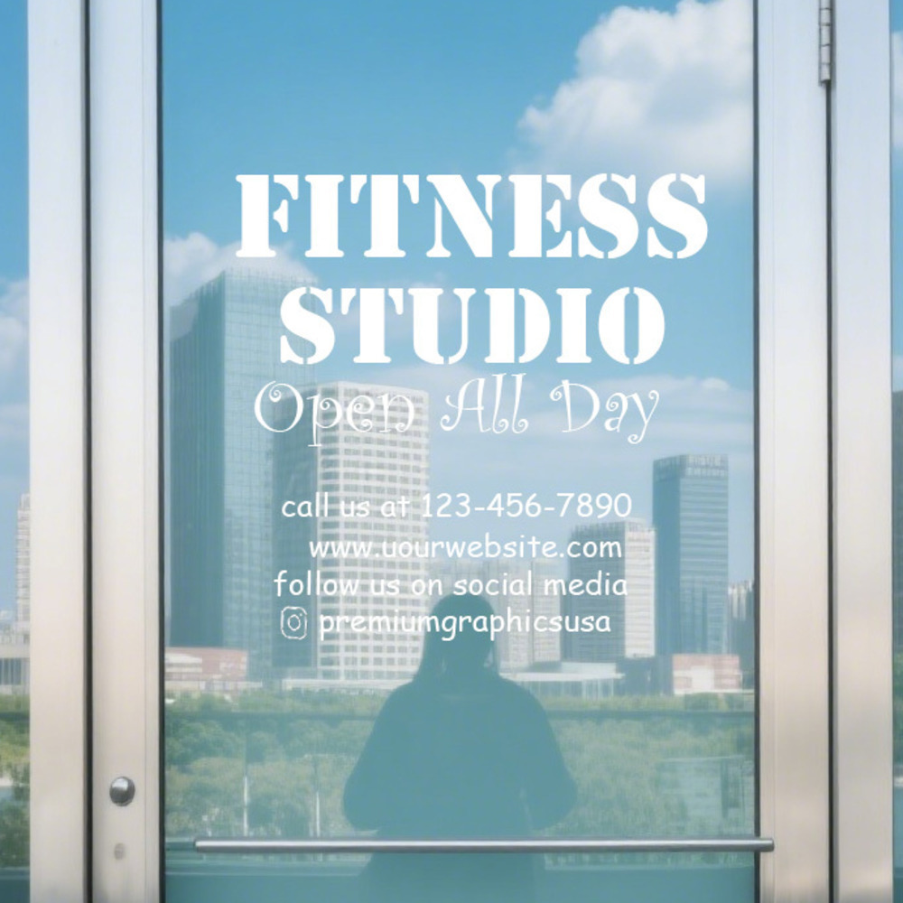 Pilates Yoga Or Gym - Настраиваемая наклейка на окно студии/имя вашей